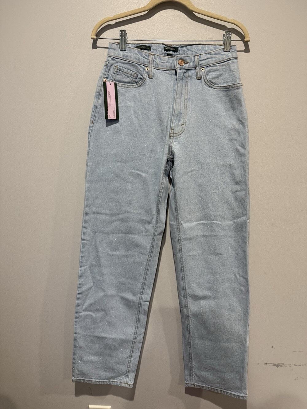 NWT Women's 90's Relaxed Straight Low Light Blue Sparkly Jeans Wild Fable Size 2